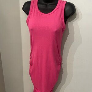 Pink Ruched Sleeveless Dress